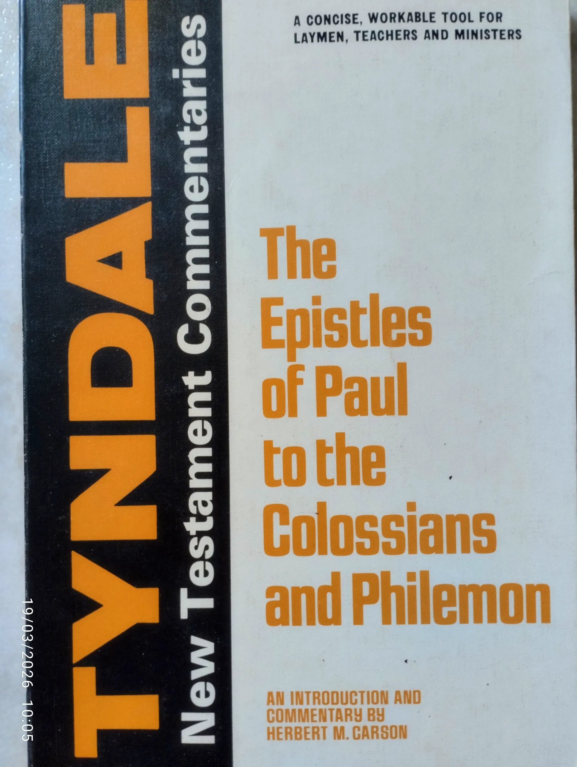Carson, H.M. - The epistles of Paul to the Colossians and Philemon